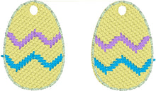 Zig Zag Easter Egg  Earrings embroidery design