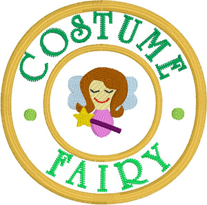 Costume Fairy Patch embroidery design