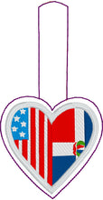Dominican Republic America LOVE snap tab In The Hoop embroidery design