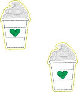 Coffee with Whip Feltie embroidery design