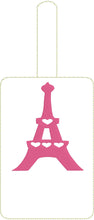 Eiffel Tower Double Sided Luggage Tag Design for 5x7 Hoops