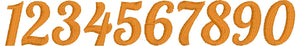 Conjunto de números elegantes - Tres cuartos de pulgada de alto - Incluye BX para Embrilliance - Fuente de bordado de puntada satinada