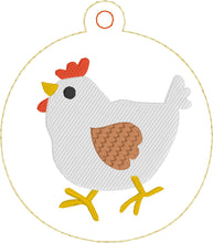 Funky Chicken Christmas Ornament for 4x4 hoops