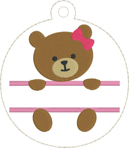 Bear Boy and Bear Girl Christmas Ornaments for 4x4 hoops