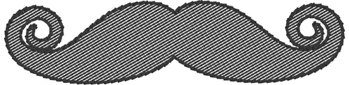 Handlebar Mustache 4x4 Embroidery Design