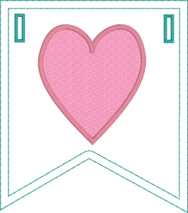 Banner de apliques de amor en el proyecto de aro para aros de 5x7