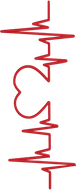 Pulse Heart EKG Heartbeat Embroidery Design - 4x4 5x7 and 6x10
