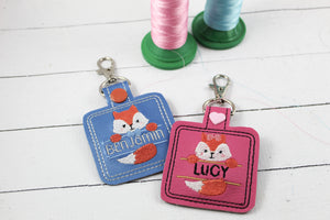 Baby FOX Boy and Girl Set snap tab Diaper Bag Tag pour cerceaux 4x4
