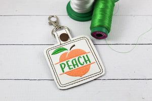 Peach snap tab Personalized Tag for 4x4 hoops