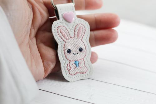 Kawaii Bunny snap tab SINGLE for 4x4 hoops