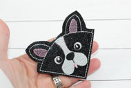 Boston Terrier Corner Bookmark Design