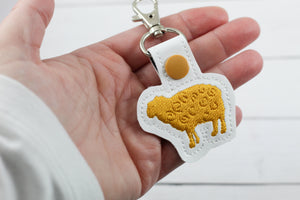 Tiny Sheep snap tab embroidery design