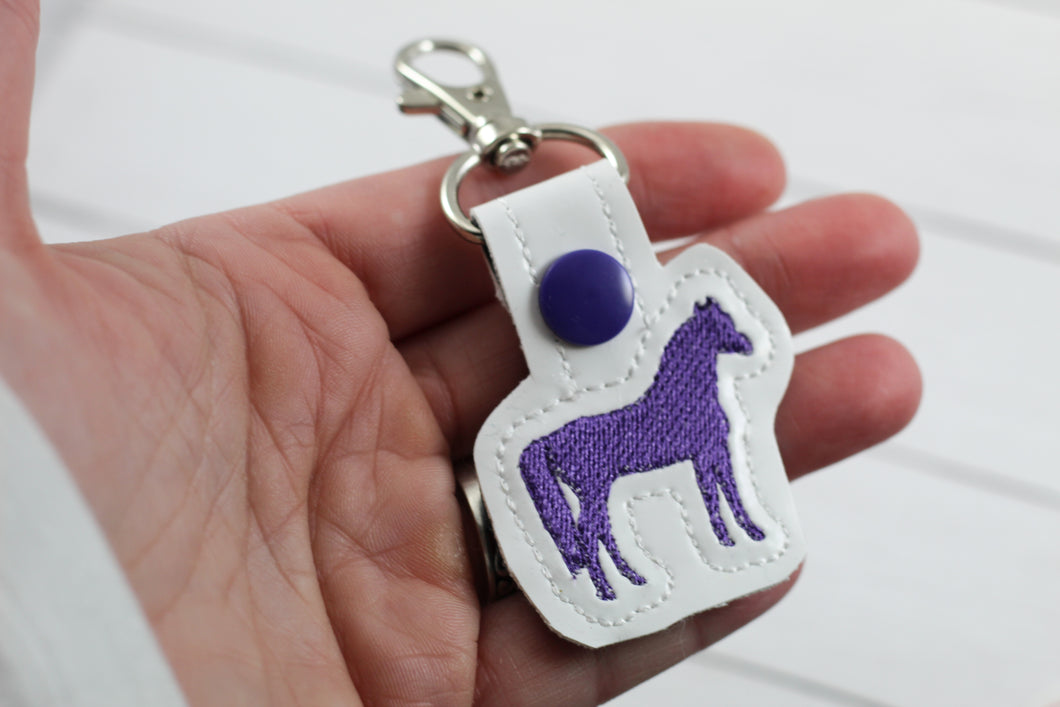 Tiny Horse snap tab embroidery design