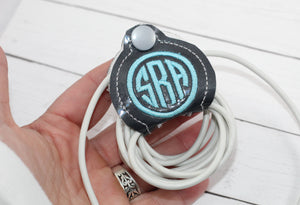 Monogram a Stay On Cord Wrap ITH Snap Project 4x4