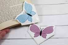 Diseño de marcapáginas de esquina de mariposa.