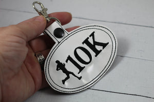 10K Running Boy snap tab - Backpack/Keyfob tag embroidery design