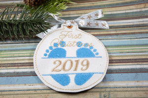 Babys First Christmas Ornament for 4x4 hoops