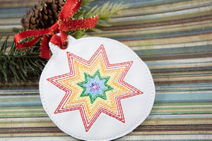 Rainbow Star Ornament for 4x4 hoops