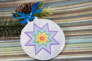 Rainbow Star Ornament for 4x4 hoops