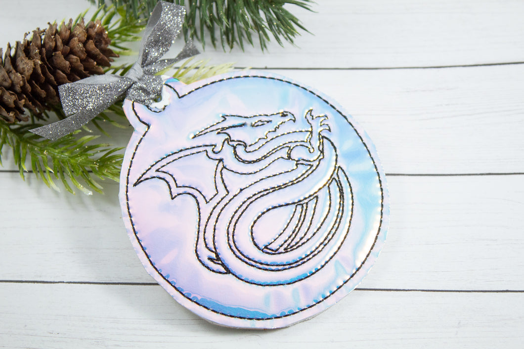 Dragon Swirl Christmas Ornament for 4x4 hoops