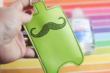 Mustache Hand Sanitizer Holder Snap Tab Version In the Hoop Embroidery Project 3 oz DT for 5x7 hoops