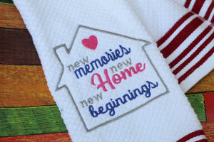 New Home New Beginnings Embroidery Design