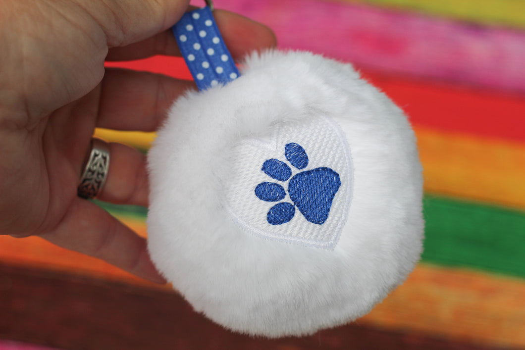 Paw Print Heart Fluffy Puff Design- In the Hoop Embroidery Design