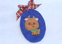 Applique Reindeer Christmas Ornament for 4x4 hoops