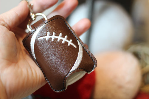 Football Sanitizer Holder Snap Tab Version In the Hoop Embroidery Project 1 oz BBW for 5x7 hoops