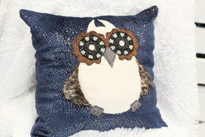 Owl Square Pillow Applique And Sewing Embroidery Design