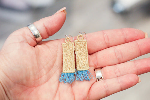 Driven Freestanding Lace Fringe Earrings embroidery design  FSL