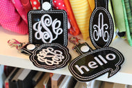 Blanks Bundle of Basic Shape Snap Tabs -Monogram and Personalize for 4x4 Hoops