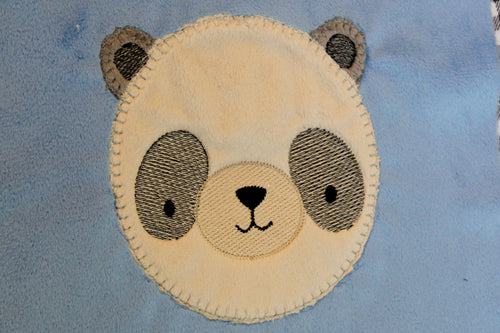 Panda Face Applique Design - Four Sizes 4x4 5x7, 6x10, 8x12