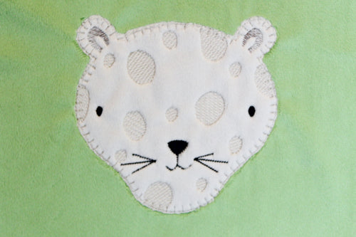 Leopard Face Applique Design - Quatre tailles 4x4 5x7, 6x10, 8x12