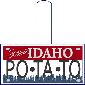 Idaho Plate Embroidery Snap Tab