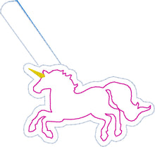 Magical Unicorn snap tab ITH embroidery design