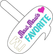 MawMaw’s Favorite snap tab embroidery design