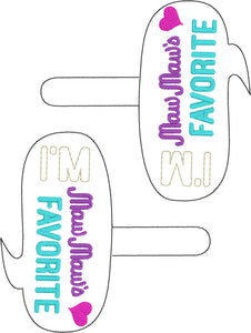 MawMaw’s Favorite snap tab embroidery design