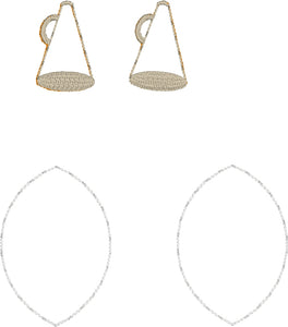 Megaphone and Leaf Layers Earrings and Pendant embroidery design