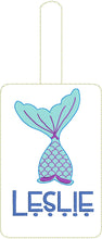 Mermaid Double Sided Luggage Tag Design for 5x7 Hoops