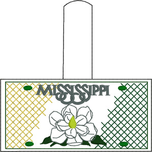 Mississippi Plate Embroidery Snap Tab