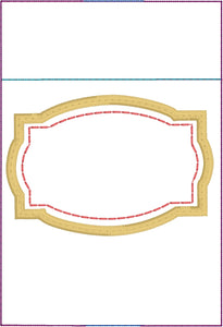 Blank Monogram Deco Frame Pen Pocket In The Hoop (ITH) Embroidery Design