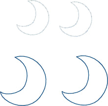 Moon Earrings and Pendant embroidery design for Vinyl and Leather