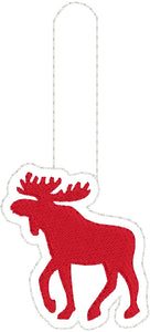 Moose snap tab embroidery design SKETCH and FILL Included