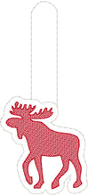 Moose snap tab embroidery design SKETCH and FILL Included