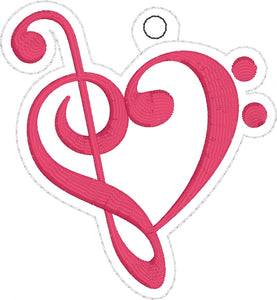 Music Love Christmas Ornament for 4x4 hoops