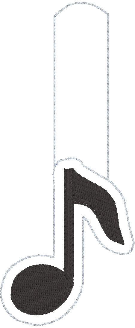Musical Note Hoop Music Note snap tab In The Hoop embroidery design – Designs By Babymoon