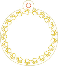 BLANK Paw Print Monogram Frame Ornament for 4x4 hoops