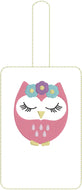Owl Double Sided Luggage Tag Design for 5x7 Hoops