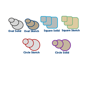 Patch Blanks Bundle of Basic Shapes - THREE SHAPES, TWO FILL OPTIONS EACH - 18 PATCH OPTIONS